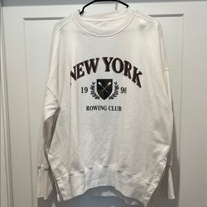 Abercrombie & Fitch White New York Graphic Sweater